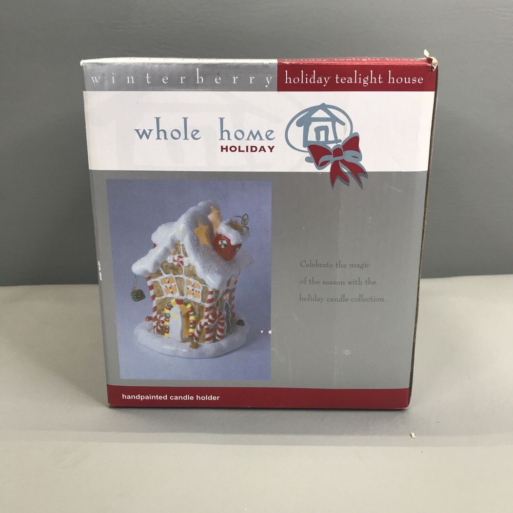 Sears Whole Home Holiday Winterberry Gingerbread House Tealight M81353